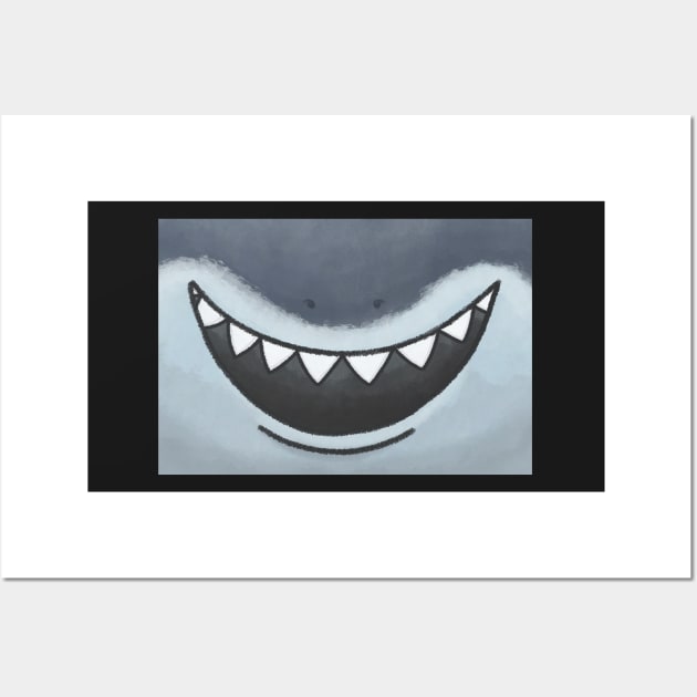 Great White Shark Open Mouth Smile Mask! Wall Art by ErinKantBarnard